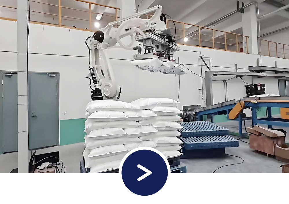 Robot arm palletizing products