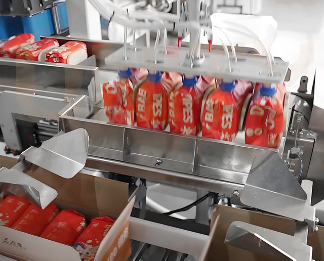 Packaging machinery in food factory